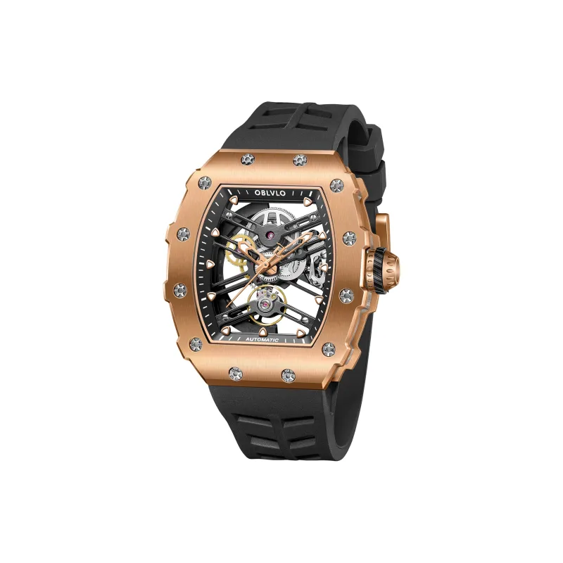 OBLVLO Mechanical Movement Watch Men's Watches Cut-Out Dial-16