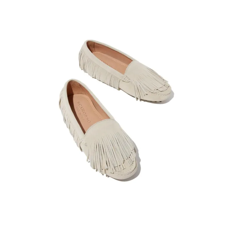 SCAROSSO Fringed Suede Loafers Women's-3