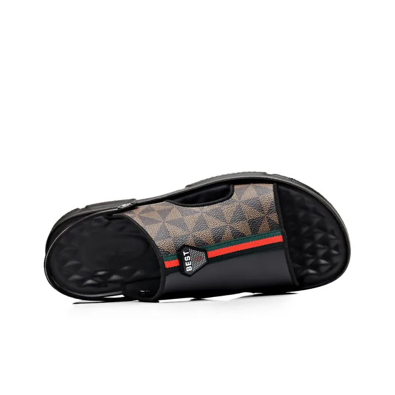 Dignitaries Plus Size Beach Sandals Men's Black-3