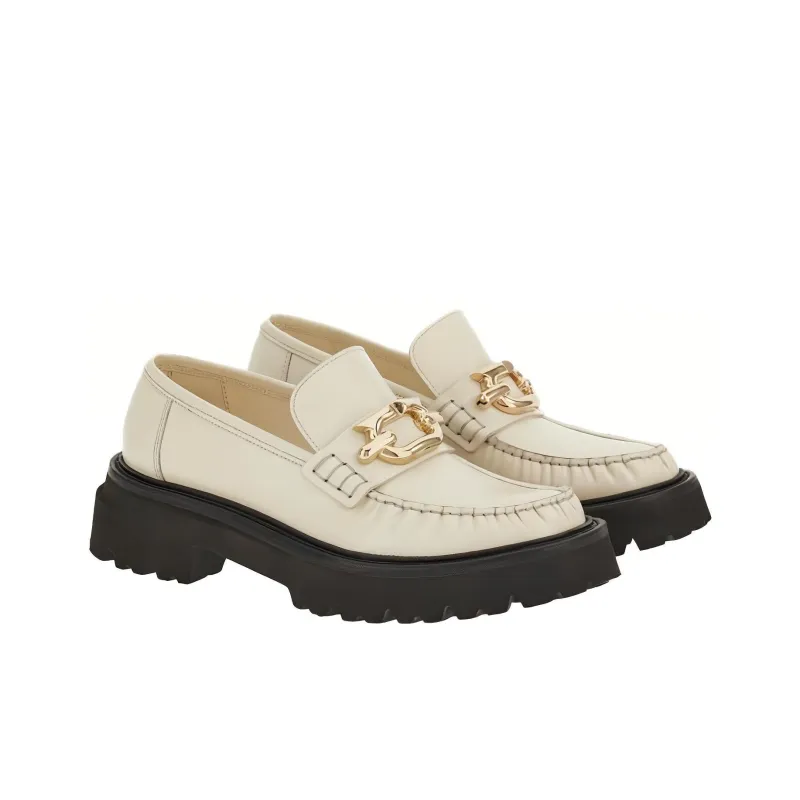 FERRAGAMO Gancini-plaque Leather Loafers-2
