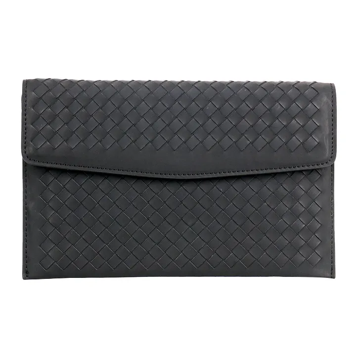 CMLZIUA Waxed Cow Leather Clutch Men's Black Large Size Black Small-0