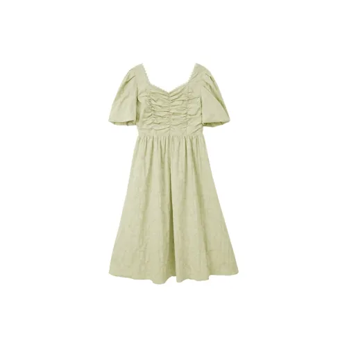 Pit Short-Sleeved Dresses Women's Light Green