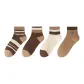 4 Pack, Four White Stripes+Sock Body Brown+Sock Body White+Embroidery English