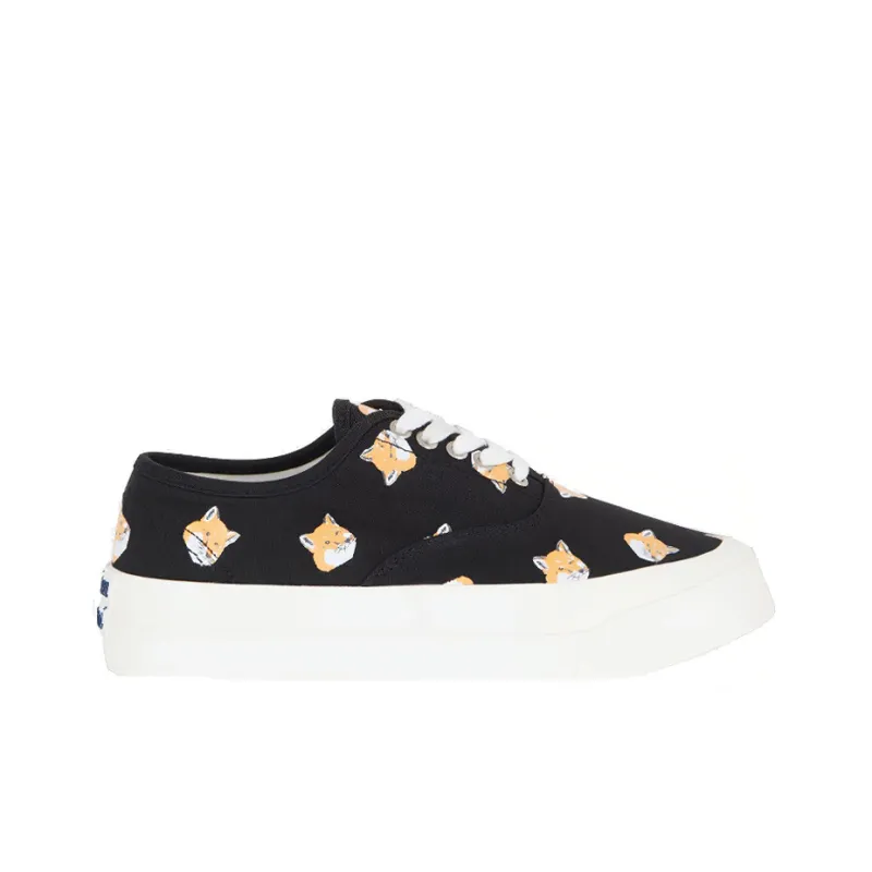 Maison Kitsune Low Top Stylish Skateboarding Shoes Unisex Black-1