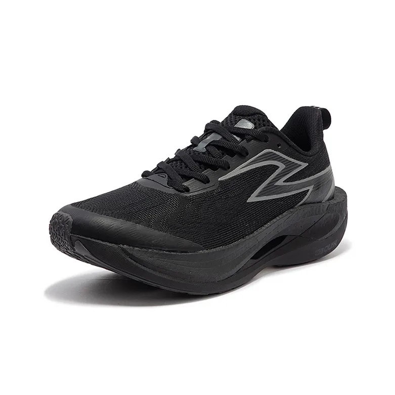 361° Fly 2ET Cushioned Slip Resistant Abrasion Resistant Breathable Low Top Marathon Running Shoes Unisex Black-1