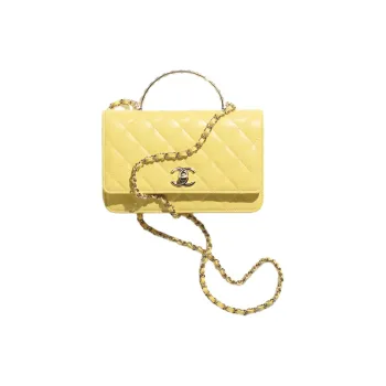 CHANEL Lambskin Shoulder Bag, Crossbody Bag, Handbag Women's Yellow