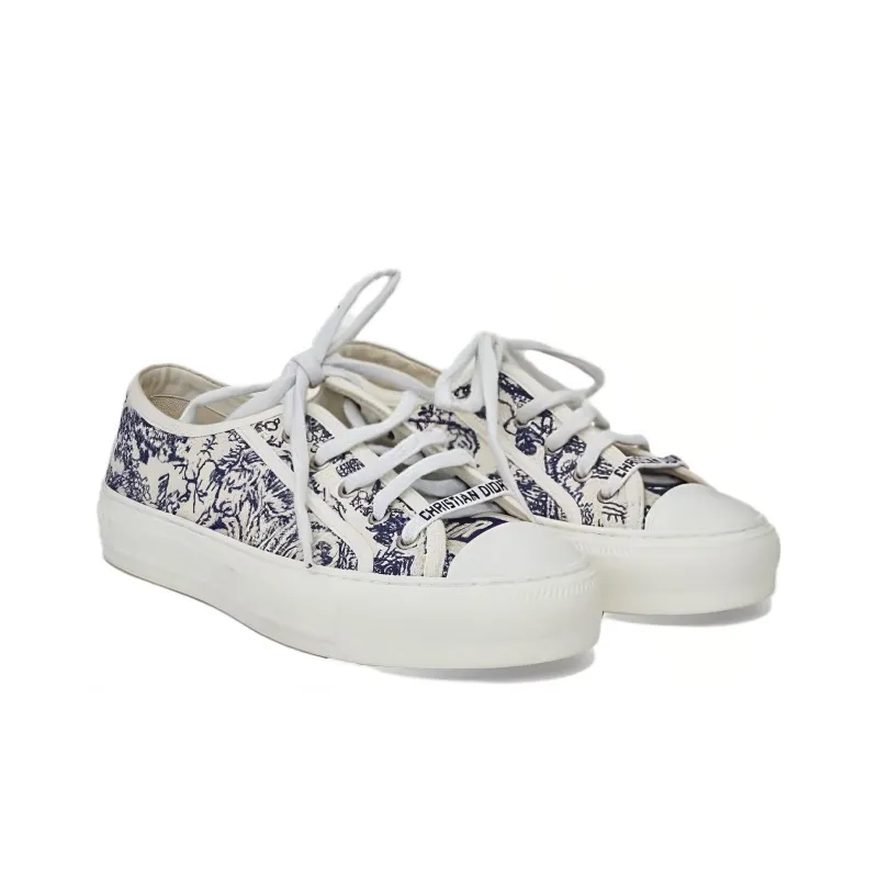DIOR Walk'n'Dior Platform Shoes Low Top Stylish Skateboarding Shoes Women's Blue-3