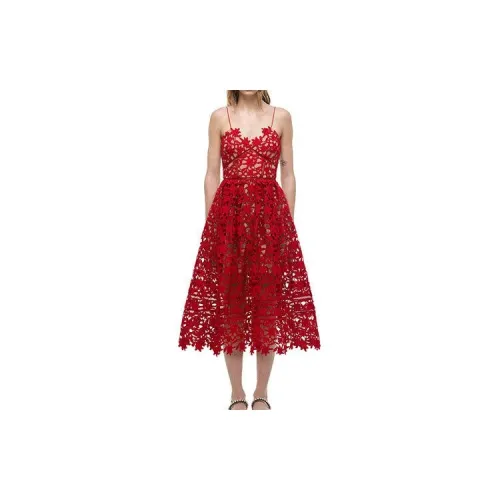 Self-portrait Slip Dresses Women's French Red