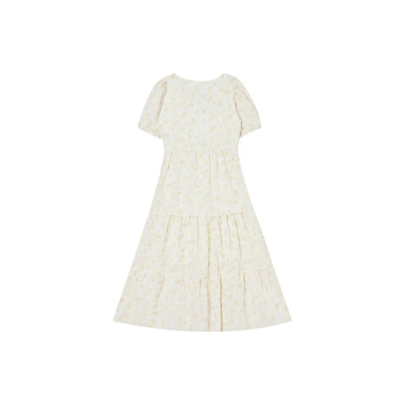 SKYA Short Sleeved Dresses Women's White-1