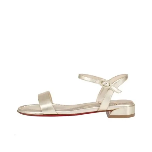 CL LUBOTING Sweet Jane Strap Sandals Women's White Gold