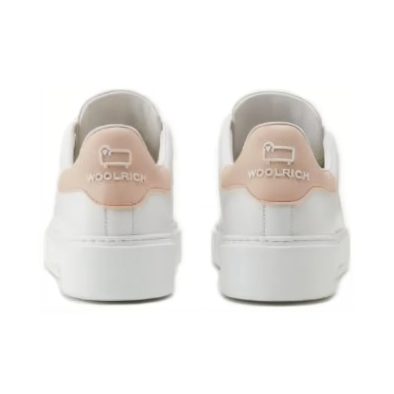 WOOLRICH Wear-Resistant Low-Top Skateboard Shoes Women's White Peach-4