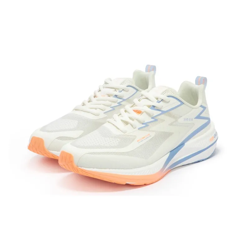 361° Cushioned Slip Resistant Abrasion Resistant Breathable Low Top Sprint Running Shoes Men's White Blue-2