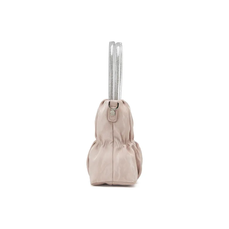 JOSINY PU Shoulder Bag, Crossbody Bag, Handbag Regular Women's Black/Nude Pink-5