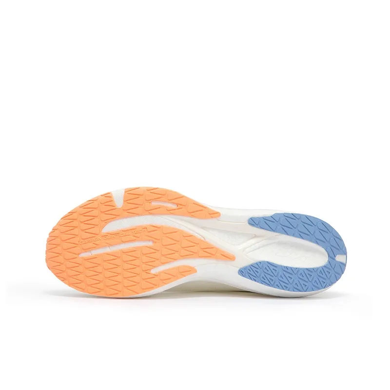 361° Cushioned Slip Resistant Abrasion Resistant Breathable Low Top Sprint Running Shoes Men's White Blue-4