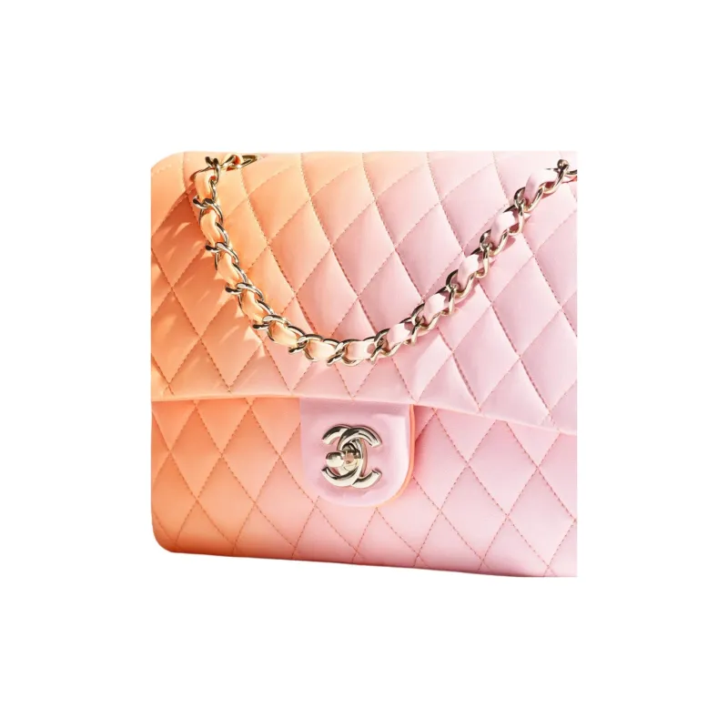 CHANEL Classic Flap CF Gradient Lambskin Crossbody Bag, Shoulder Bag Women's Pink & Orange-2