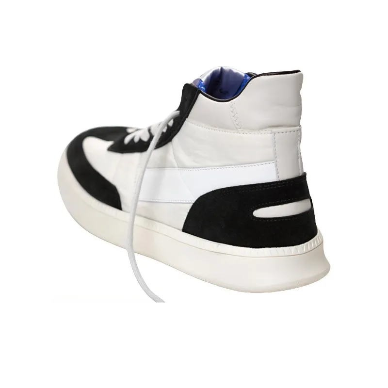 SPALWART Skateboard Shoes Unisex High-Top Black White-1