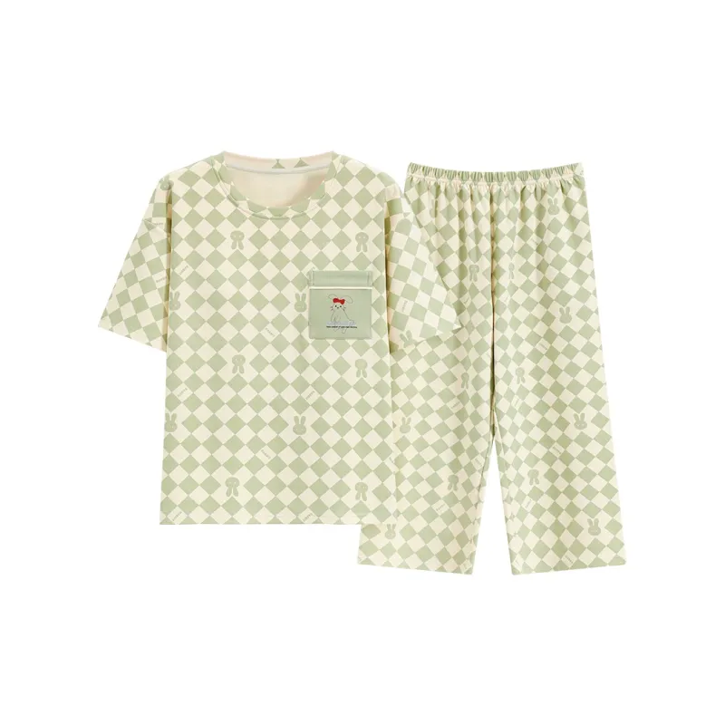 The Story Of The Flower Season Pajama Set Women's Light Green-0