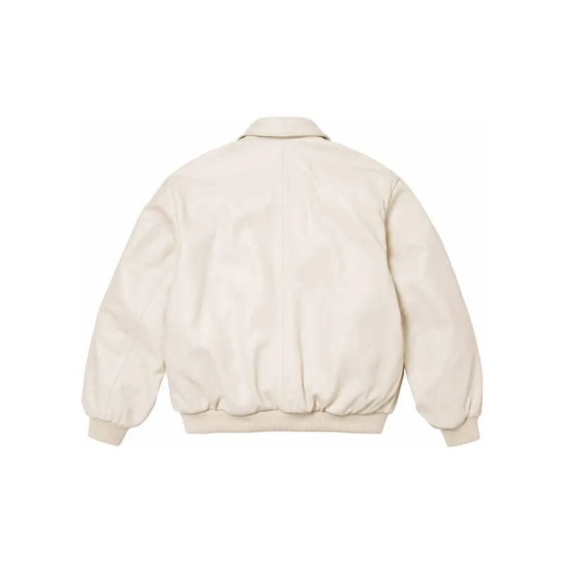 Supreme X Schott Hooded Leather Bomber Jacket-6
