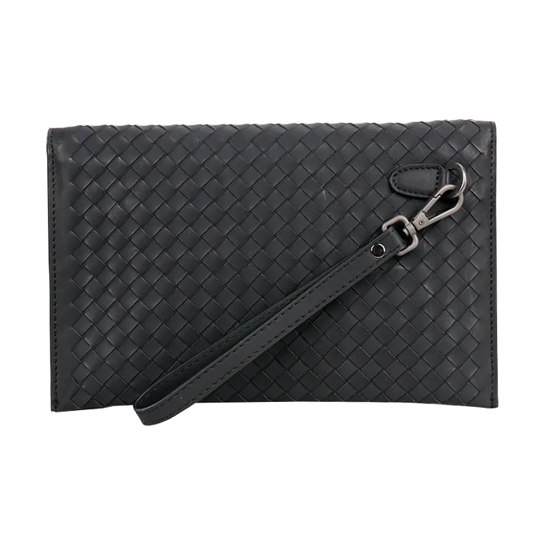 CMLZIUA Waxed Cow Leather Clutch Men's Black Large Size Black Small-2