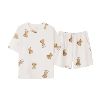 White Ran Pajama Set Women's Apricot