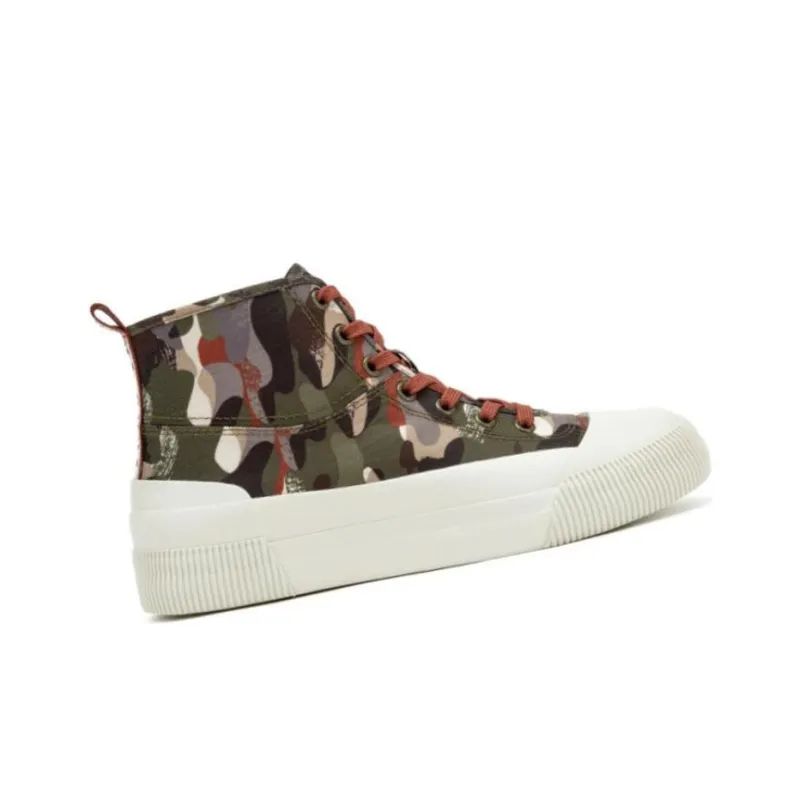 AIGLE Rubber Mid W Pt Anti-Slip Wear-Resistant Breathable Lightweight Mid-Top Canvas Shoes Women's Red Green-2