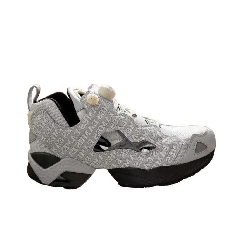 Eames x Reebok Instapump Fury 95 Comfortable Versatile Slip-Resistant Mid-Top Casual Shoes Men's Gray Black-1