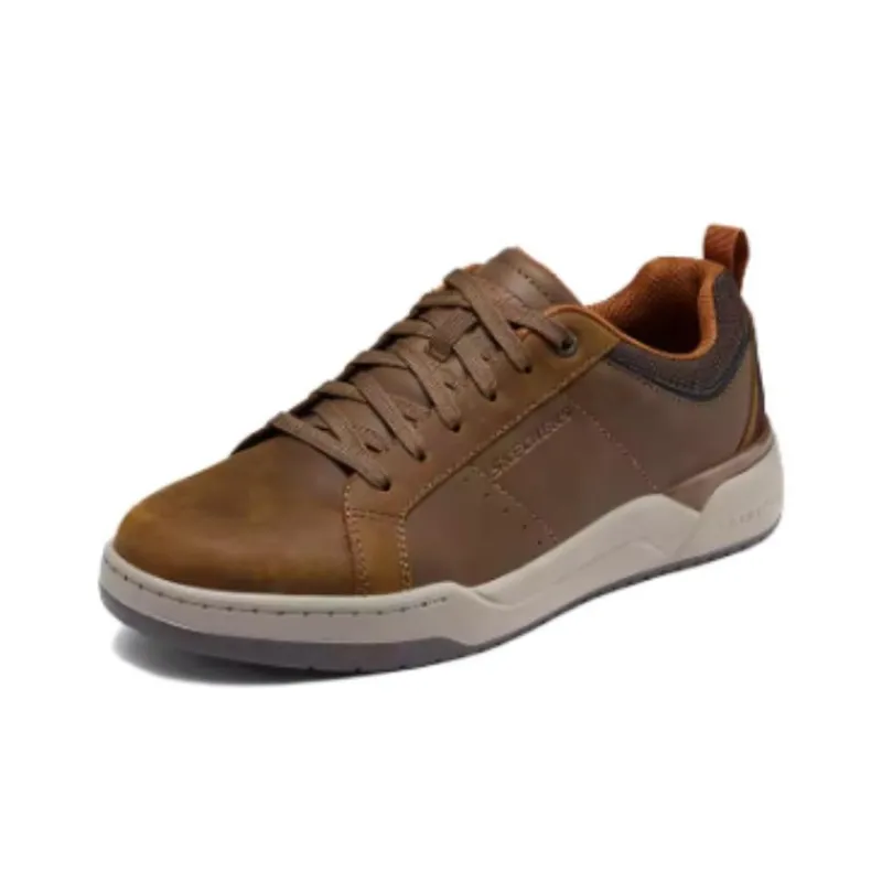 Skechers Wear Resistant Low Top Skateboard Shoes Men's Dark Brown-2