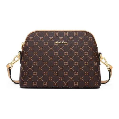MashaLanti PVC And Synthetic Leather Shoulder Bag Small Size Women's Dark Brown & Apricot