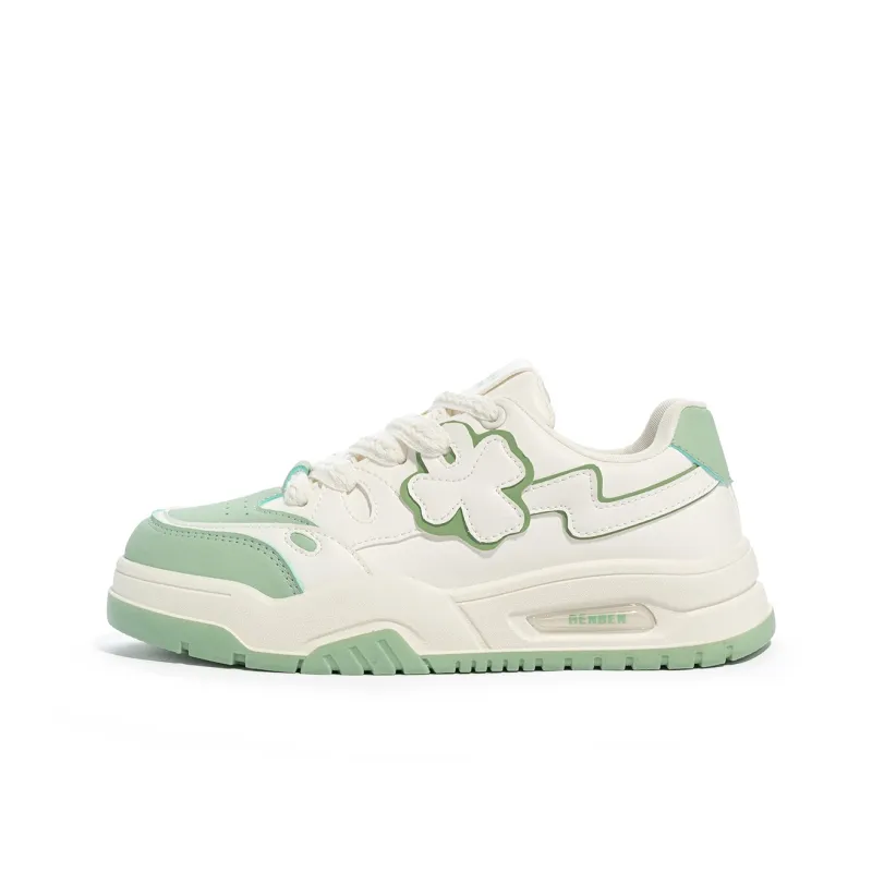 Humanism 1986 Skateboard Shoes Women's Low Top White Green/White Khaki/Pink White-0