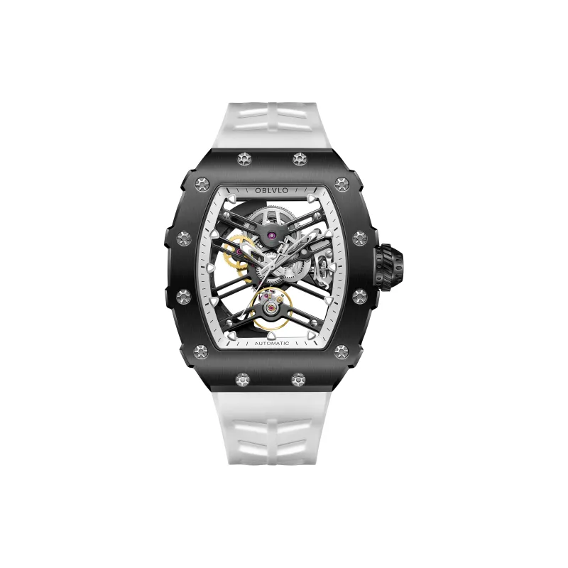 OBLVLO Mechanical Movement Watch Men's Watches Cut-Out Dial-8