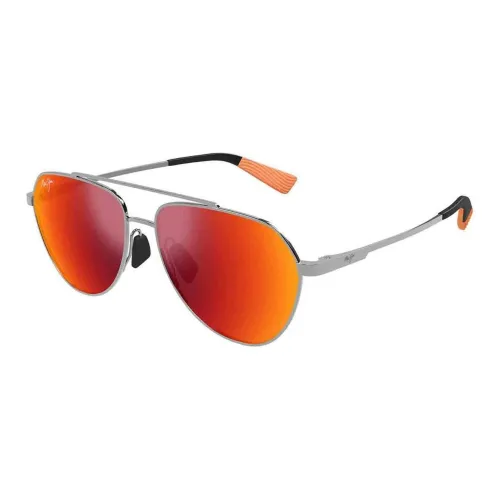 Maui Jim Metal Aviator Sunglasses Men's Silver