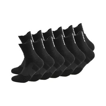 Ledomoda Basketball Socks Men's 12 Pack Black