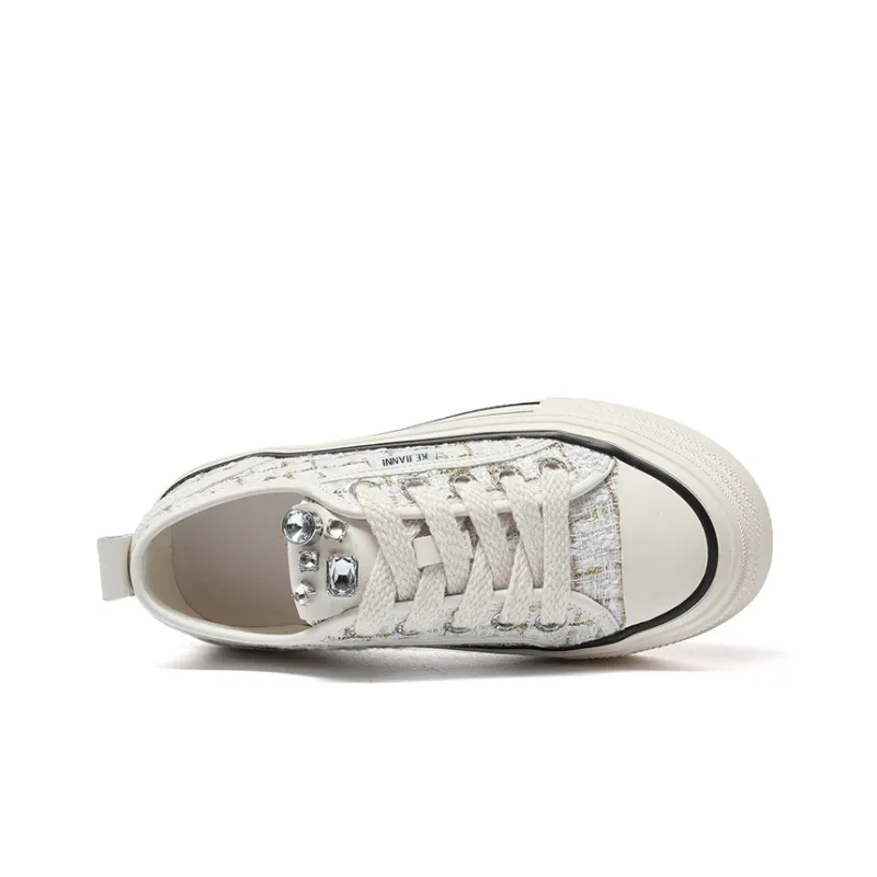 KEJIANNI Chanel-Inspired Anti-Slip And Wear-Resistant Height Increasing Low-Top Canvas Shoes Women's-13