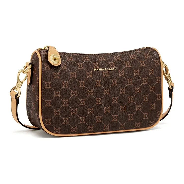 MashaLanti PVC Shoulder Bag Crossbody Bag Regular Women's Dark Brown & Apricot/Coffee/Blue/Pink-1