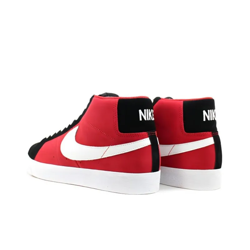 Nike SB Blazer Varsity Durable Breathable Mid Top Skateboard Shoes Unisex Red Black-2