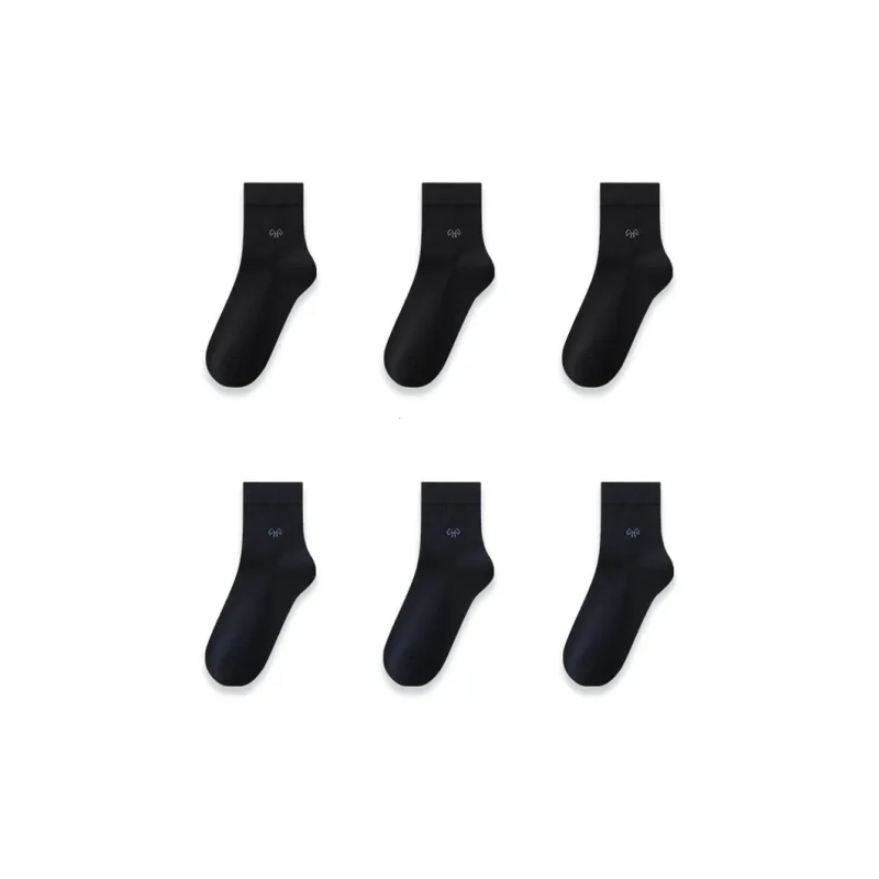 H YXIANG Mid Calf Socks Men's 6 Pack-12