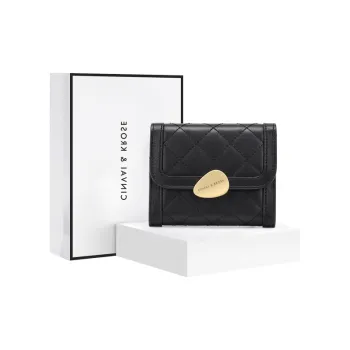 Simvay Clos Cow Leather Synthetic Leather Coin Purse Clutch Card Holder Money Clip Regular Women's Black/Brown/Ecru