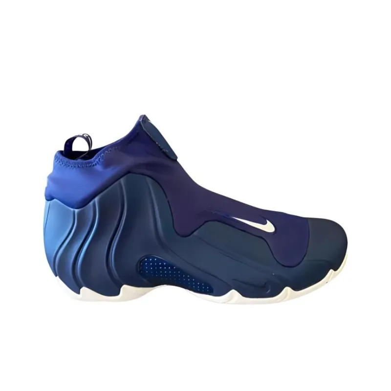 Nike Air Flightposite Cushioning Anti Slip And Wear Resistant Mid Top Vintage Basketball Shoes Men's Dark Blue-1