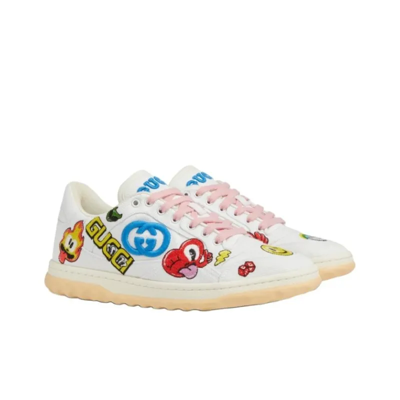 GUCCI MAC80 Low Top Skateboard Shoes Women's White-2