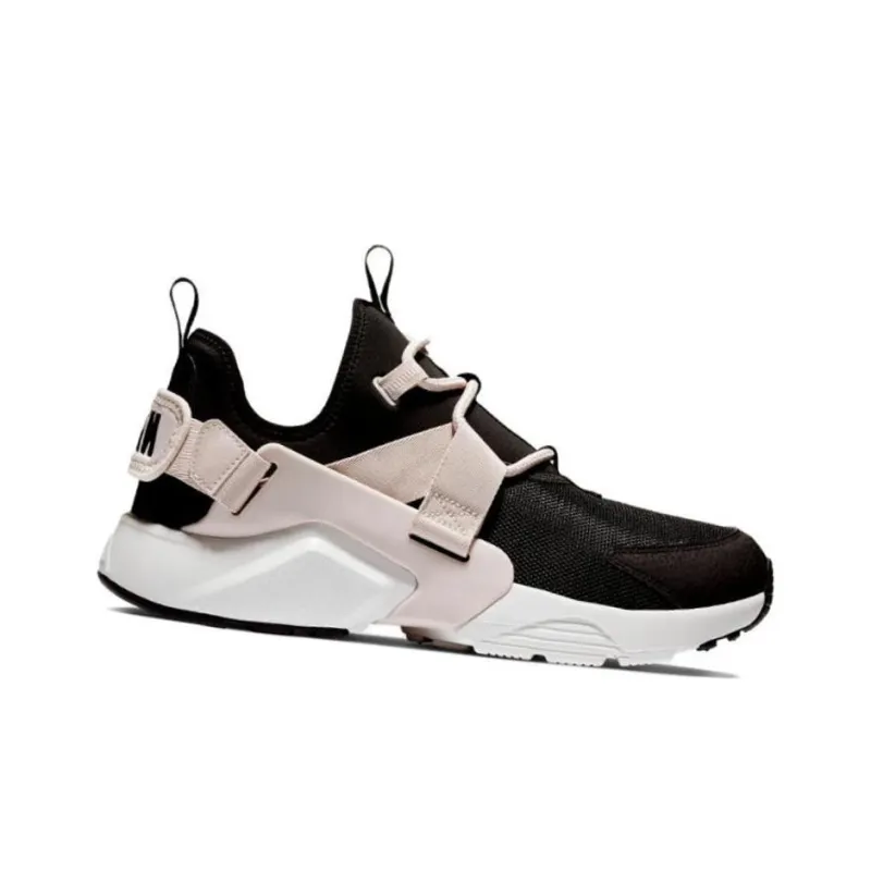 Nike Air Huarache Cushioned Slip Resistant Low Top Running Shoes Women's Black White Pink-3