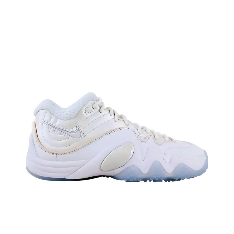 Nike Zoom Uptempo V Premium Cushioning Wear-Resistant Mid-Top Vintage Basketball Shoes Men's White-1