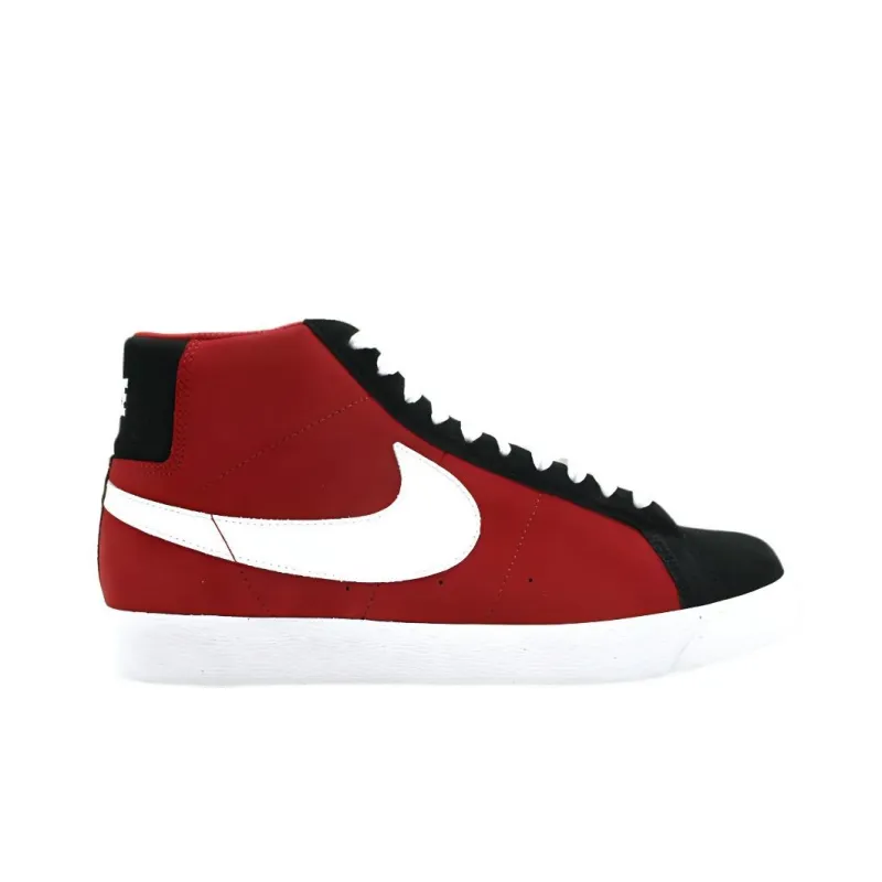Nike SB Blazer Varsity Durable Breathable Mid Top Skateboard Shoes Unisex Red Black-1