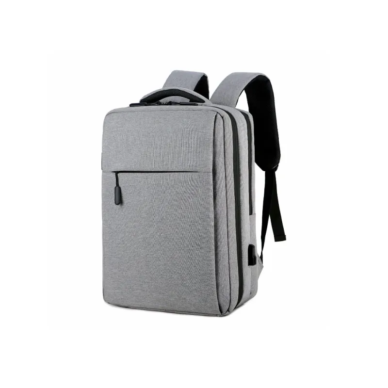 XOKY Nylon Fabric Backpack Regular Unisex Black/Gray-5