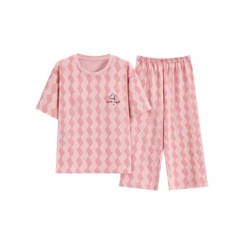 The Story Of The Flower Season Pajama Set Korean Style Women's Pink