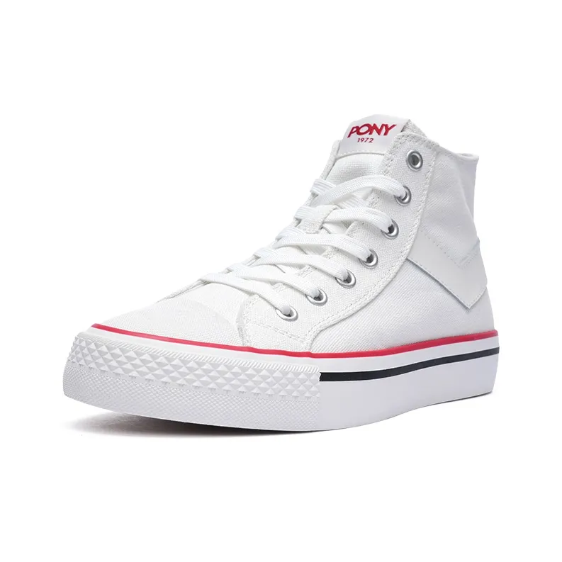 PONY Shooter Slip Resistant Breathable High Top Canvas Shoes Unisex White-1