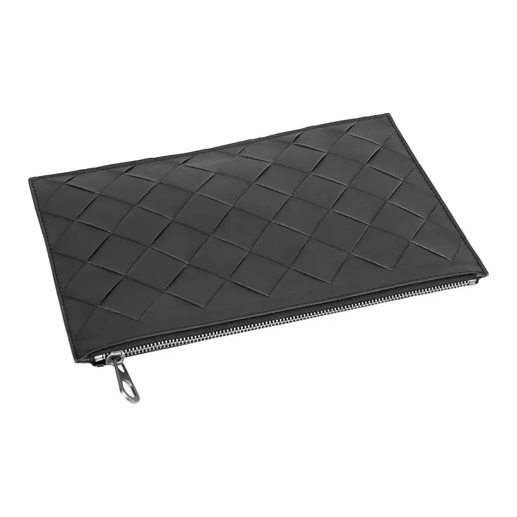 CMLZIUA Waxed Cow Leather Clutch Men's Large Plaid Black/Medium Plaid Black-4