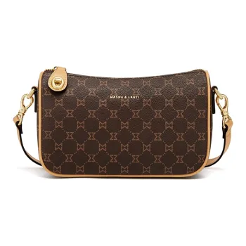 MashaLanti PVC Shoulder Bag Crossbody Bag Regular Women's Dark Brown & Apricot/Coffee/Blue/Pink