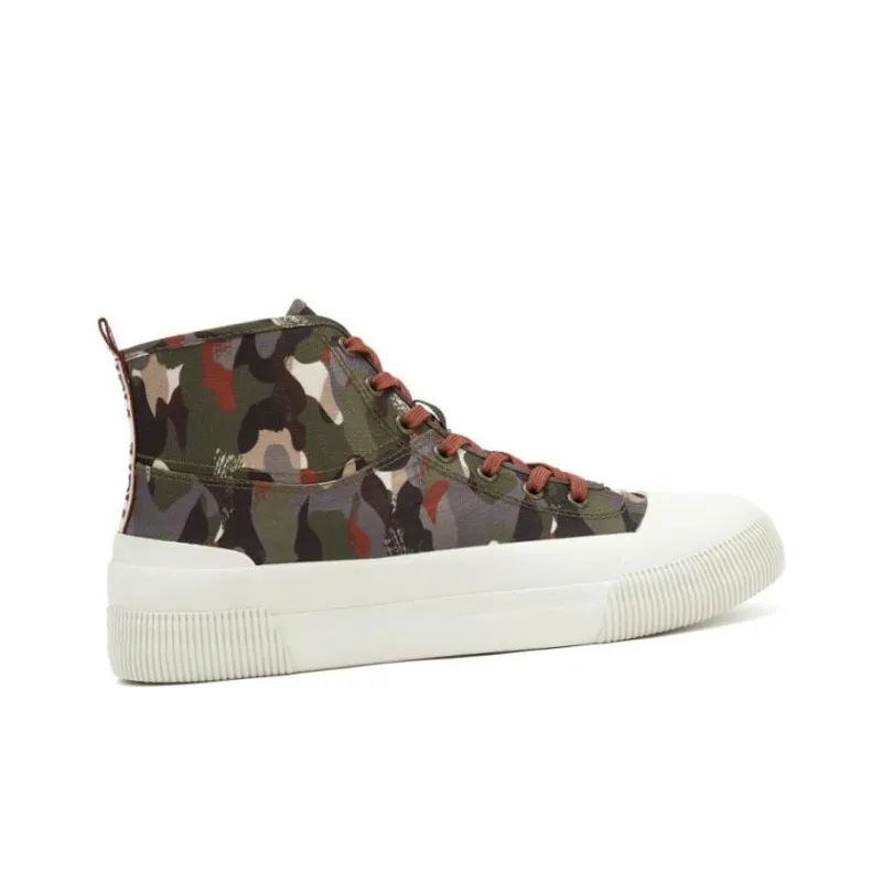 AIGLE Rubber MID M PT Anti-Slip Wear-Resistant High-Top Canvas Shoes Men's Red Green-2