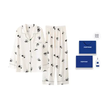 Floating Light Islands Pajama Set Men's Gift Box Set Ecru