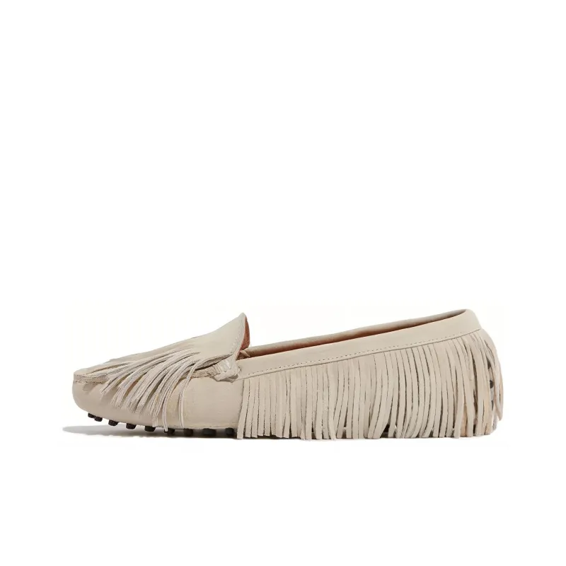 SCAROSSO Fringed Suede Loafers Women's-0